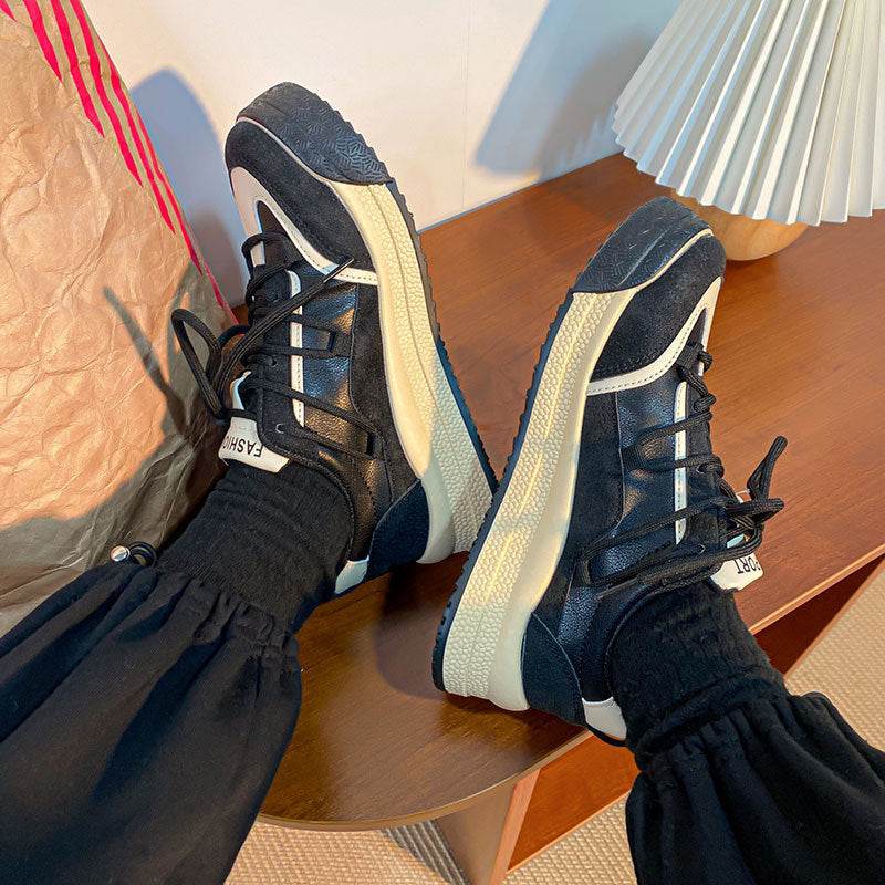 Womens Casual Sneakers Back To Milk Tea Tone Thick Sole Shoes - MYLUXURY LANE ENTERPRISE