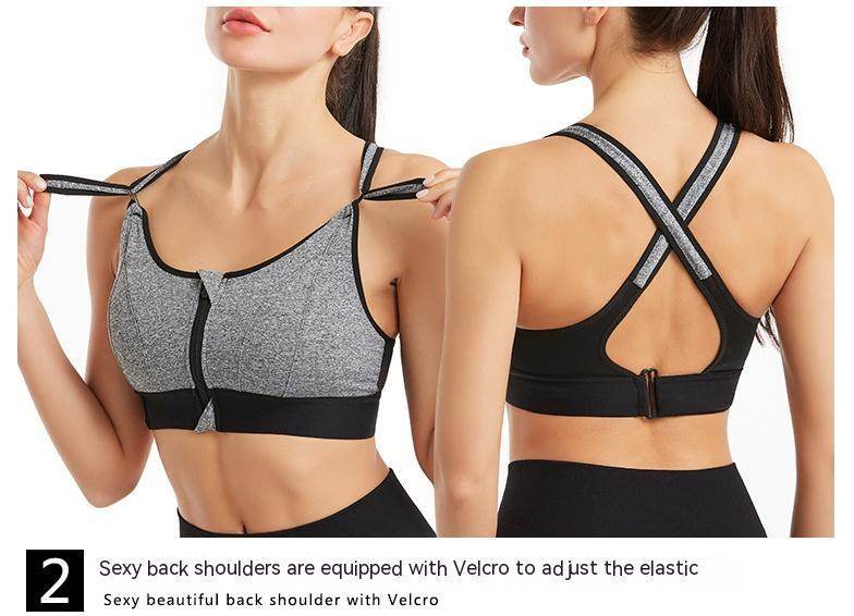Adjustable Front Zipper Sports Bra - MYLUXURY LANE ENTERPRISE