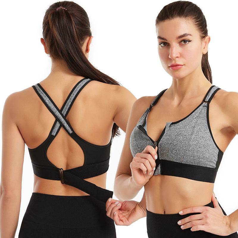 Adjustable Front Zipper Sports Bra - MYLUXURY LANE ENTERPRISE
