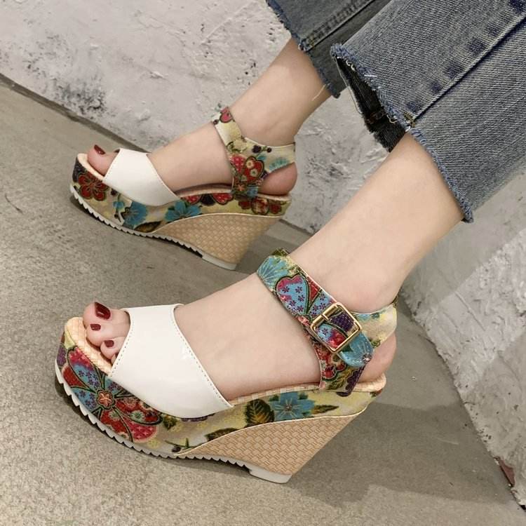 Stylish Peep Toe Women's Roman Sandals With Buckle High Heel Fashion Casual Plus Size - MYLUXURY LANE ENTERPRISE
