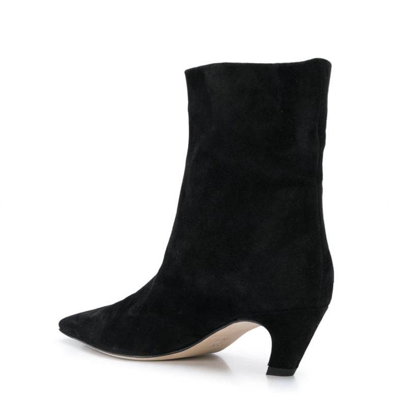 Women's Square Head Solid Color All-matching Chunky Heel Short Boots - MYLUXURY LANE ENTERPRISE