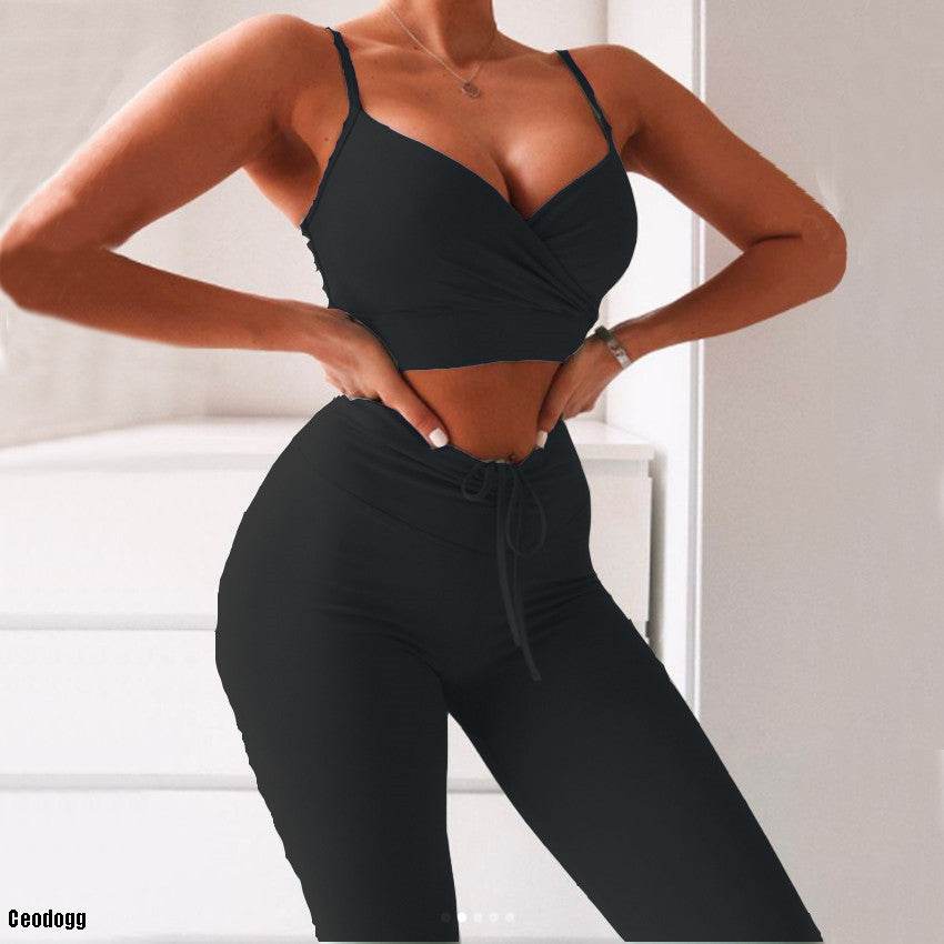 Cross Strap Hollow Yoga Wear Hollow Tight Sling Sports Top Bra Casual - MYLUXURY LANE ENTERPRISE