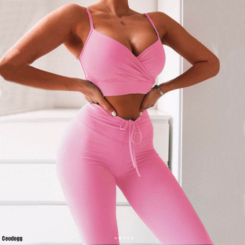 Cross Strap Hollow Yoga Wear Hollow Tight Sling Sports Top Bra Casual - MYLUXURY LANE ENTERPRISE