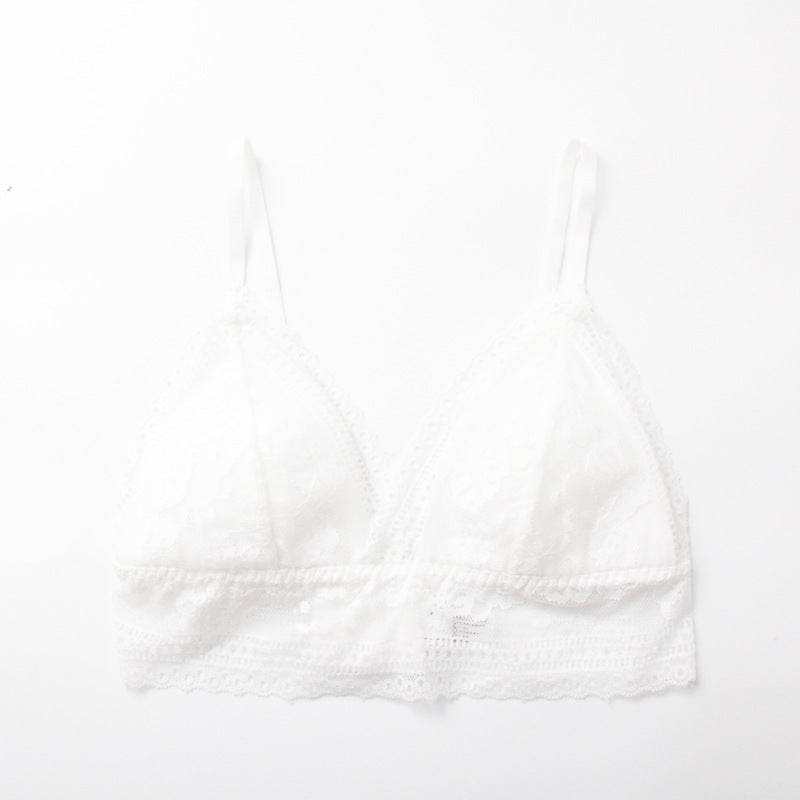 No Steel Ring Triangle Cup French Thin Small Breast Lace Thin Lace Breathable Bra - MYLUXURY LANE ENTERPRISE