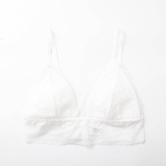 No Steel Ring Triangle Cup French Thin Small Breast Lace Thin Lace Breathable Bra - MYLUXURY LANE ENTERPRISE