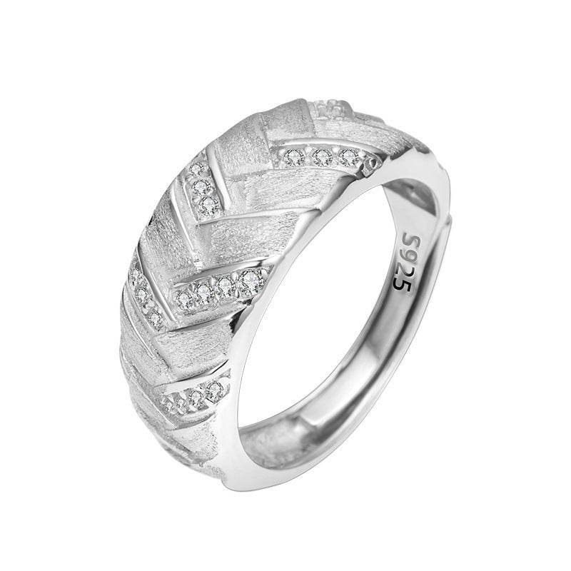 High-grade Light Luxury Woven Brushed Ring Women's 925 Sterling Silver Adjustable - MYLUXURY LANE ENTERPRISE