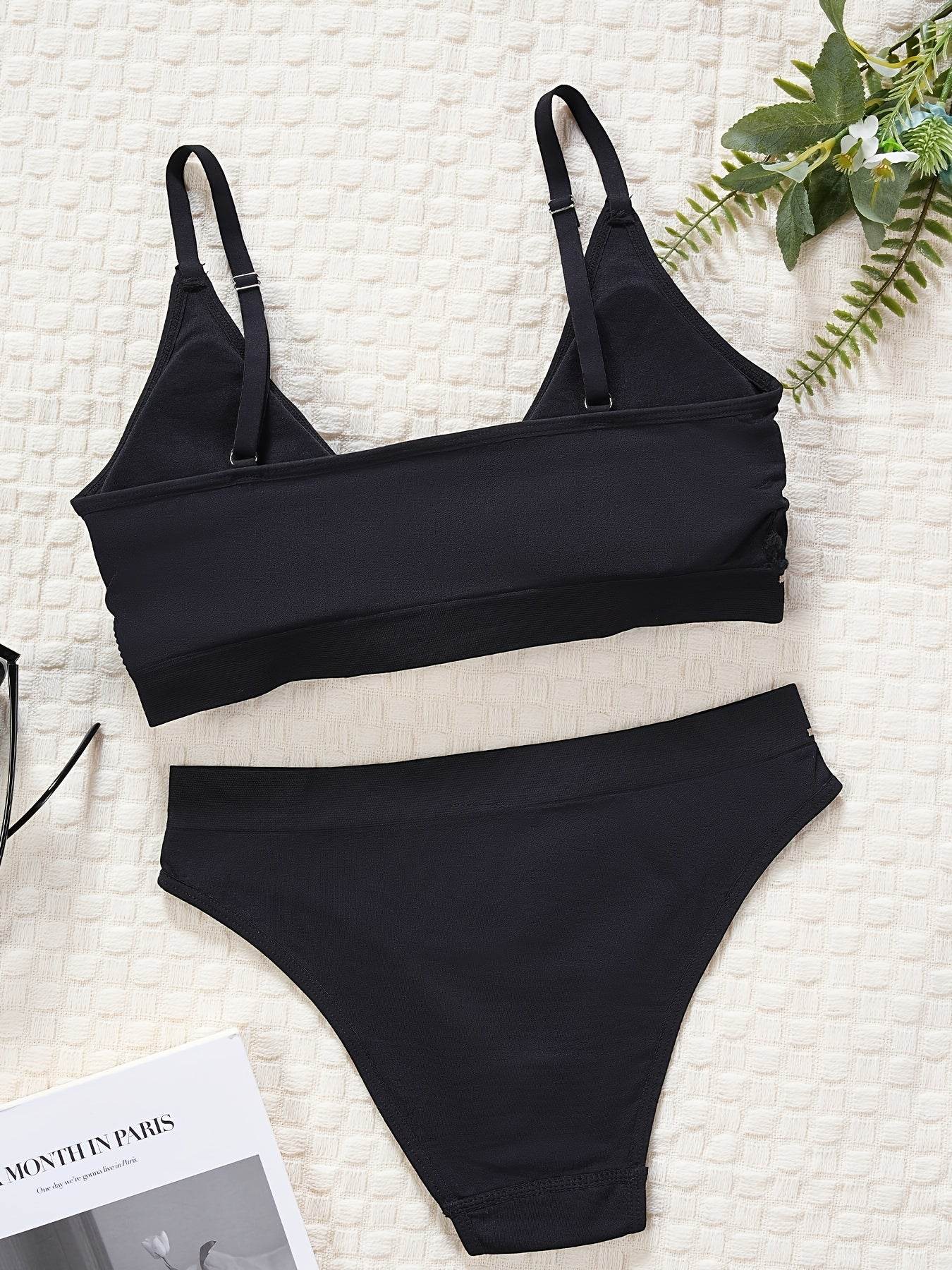 Thin Breathable Low Waist Underwear Underwear Suit V-neck Without Steel Ring - MYLUXURY LANE ENTERPRISE