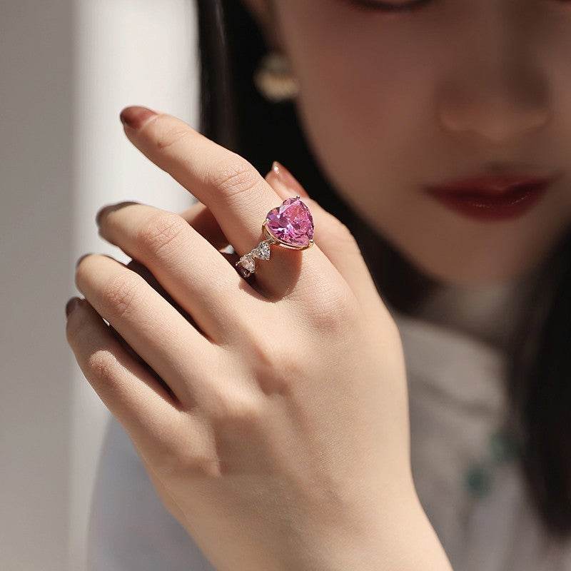 Women's Large Heart Gem Ring - MYLUXURY LANE ENTERPRISE