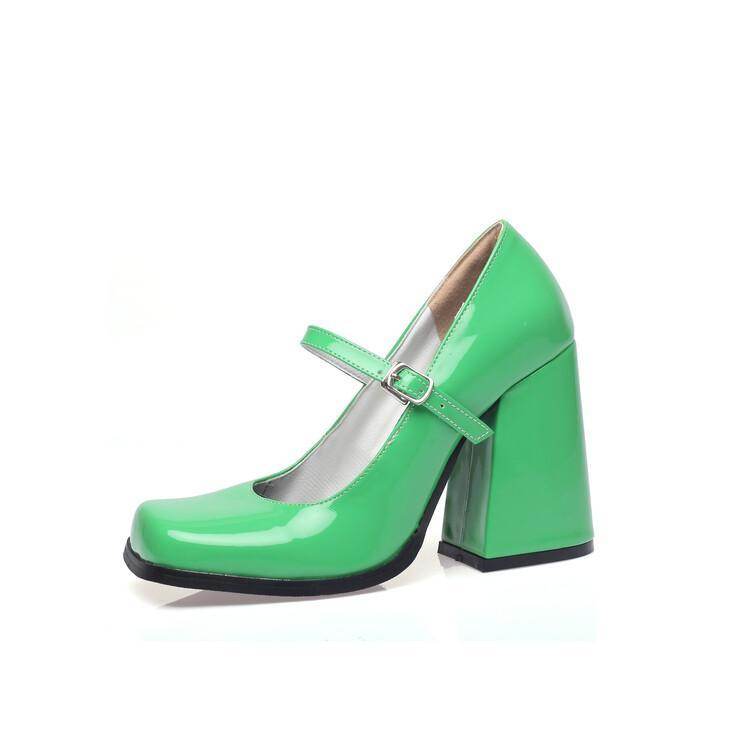 White Vintage Mary Jane Shoes High Heels Thick Soles - MYLUXURY LANE ENTERPRISE