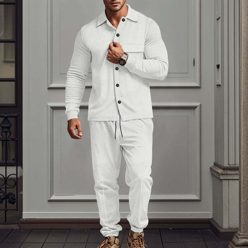 Fall And Winter Lapels Heavy Jacquard Trousers Suit - MYLUXURY LANE ENTERPRISE