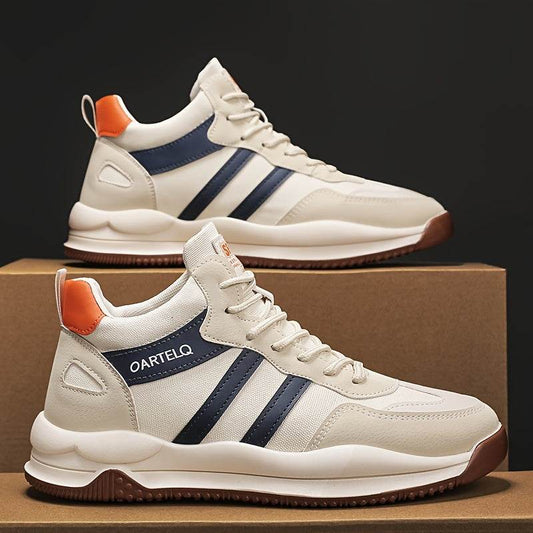 Men's Breathable Lace-Up Sneakers - Casual & Stylish, Versatile for Running & Casual Attire, Durable Rubber Sole - MYLUXURY LANE ENTERPRISE