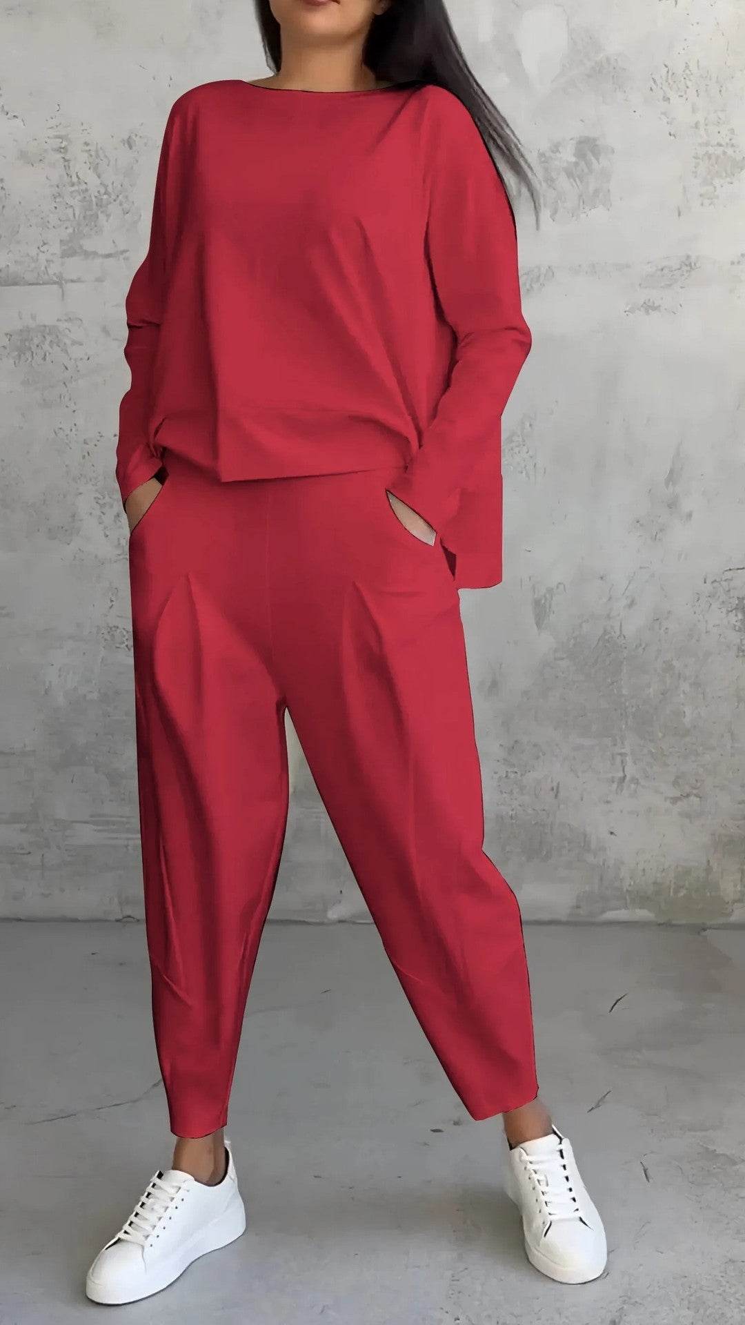Women's Irregular Design Long-sleeved Sweater Harem Pants Suit - MYLUXURY LANE ENTERPRISE