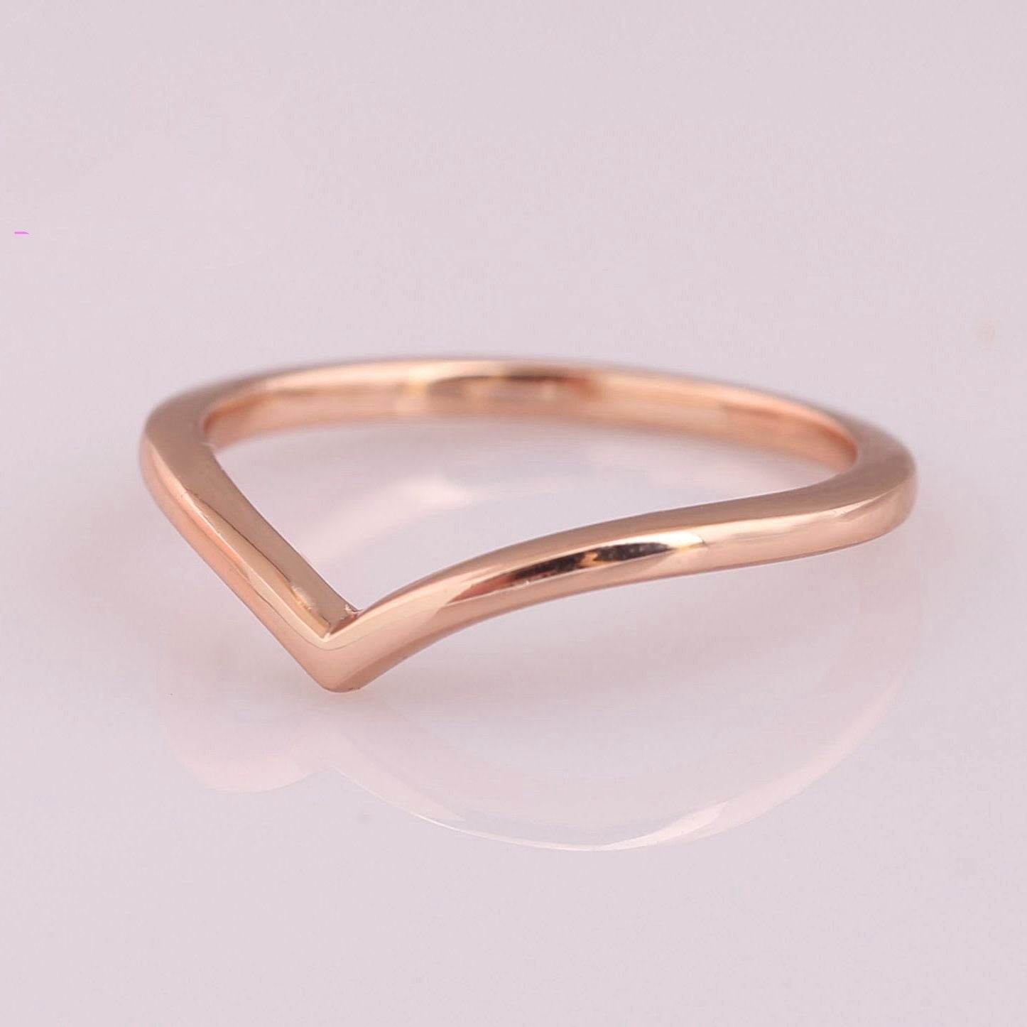 S925 Silver Bracelet Rose Gold V-shaped Ring - MYLUXURY LANE ENTERPRISE