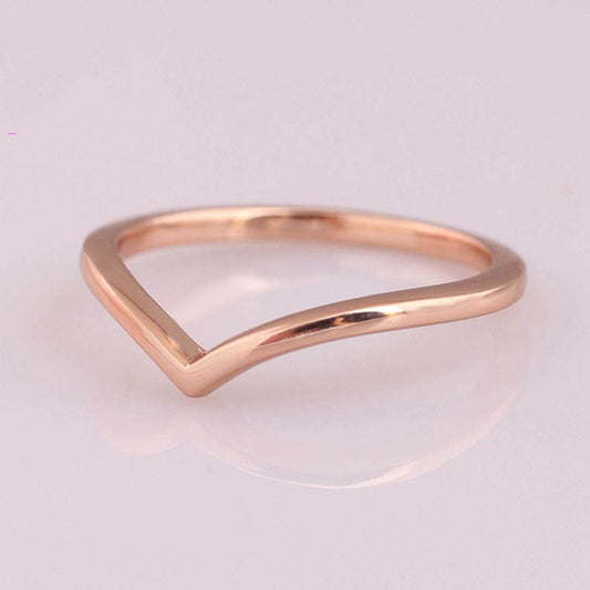 S925 Silver Bracelet Rose Gold V-shaped Ring - MYLUXURY LANE ENTERPRISE