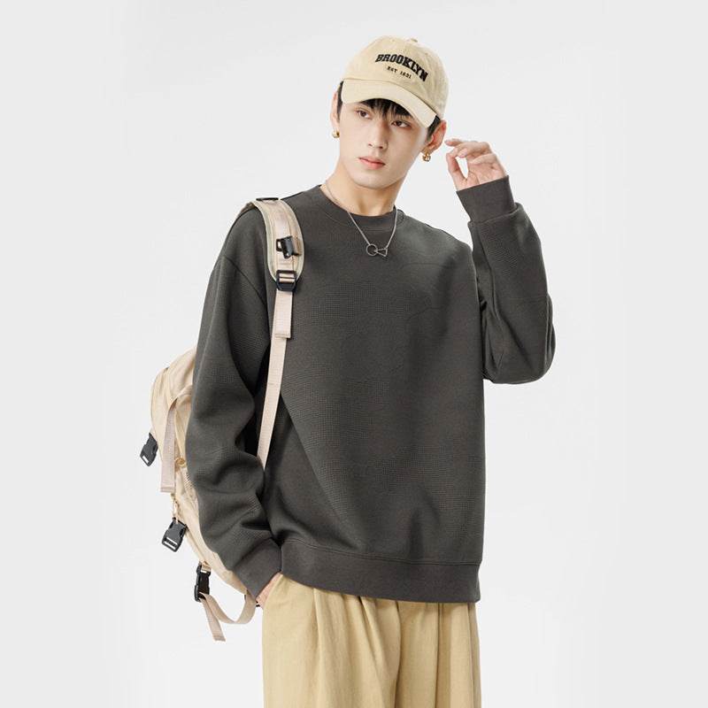 Round Neck Top Loose Casual Long Sleeves - MYLUXURY LANE ENTERPRISE