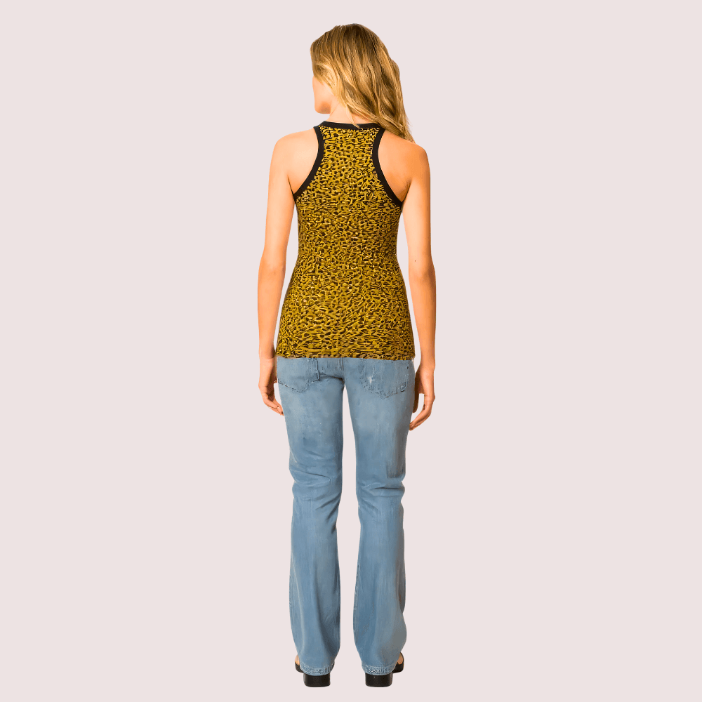 Bold Yellow Leopard Print Tank Top - MYLUXURY LANE ENTERPRISE