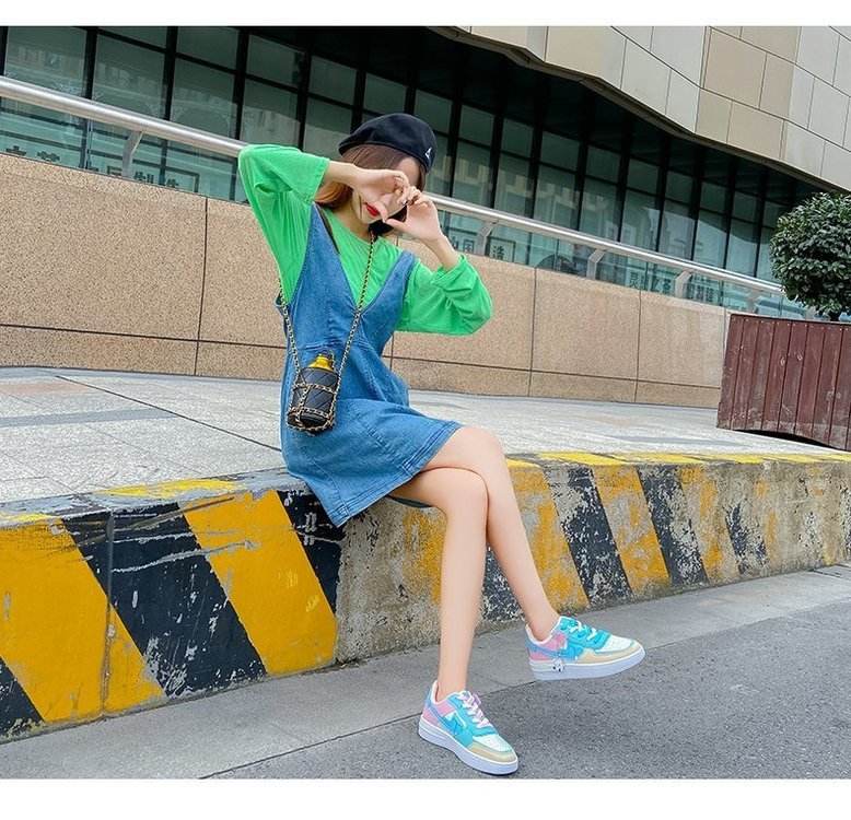 Soft Girl Flat Color-blocking Sneaker Street Shooting Casual Easy Wear Borad Shoe - MYLUXURY LANE ENTERPRISE