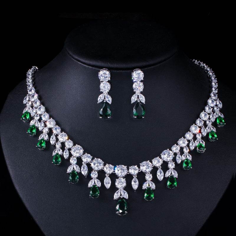 Luxury Water Drop Big Suit Super Flash AAA Zircon Bridal Party Dress High-end Accessories - MYLUXURY LANE ENTERPRISE