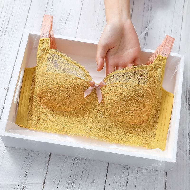 Plus Size Thin Adjustable Bra Sexy Lace Vest-style Chest Reduction Bra Without Steel Ring - MYLUXURY LANE ENTERPRISE