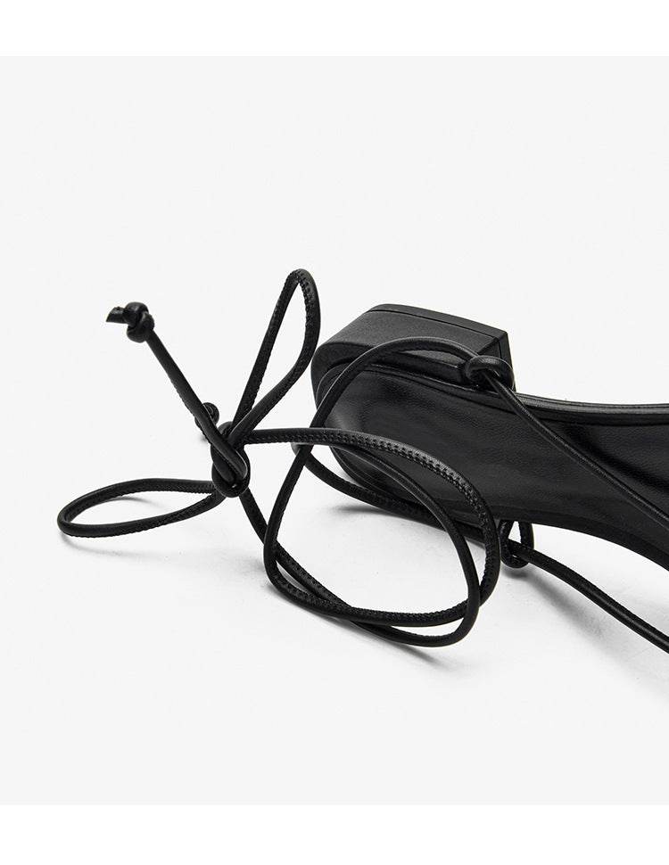 Strappy square toe low heel sandals - MYLUXURY LANE ENTERPRISE