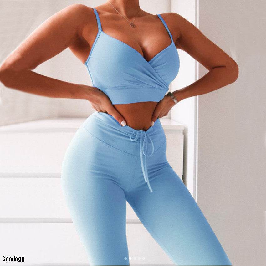 Cross Strap Hollow Yoga Wear Hollow Tight Sling Sports Top Bra Casual - MYLUXURY LANE ENTERPRISE