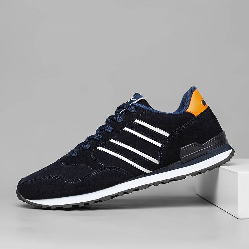 Men's Casual Simple Striped Sneakers, Lightweight Breathable Running Shoes For Outdoor Sports Training Fitness, All Seasons - MYLUXURY LANE ENTERPRISE