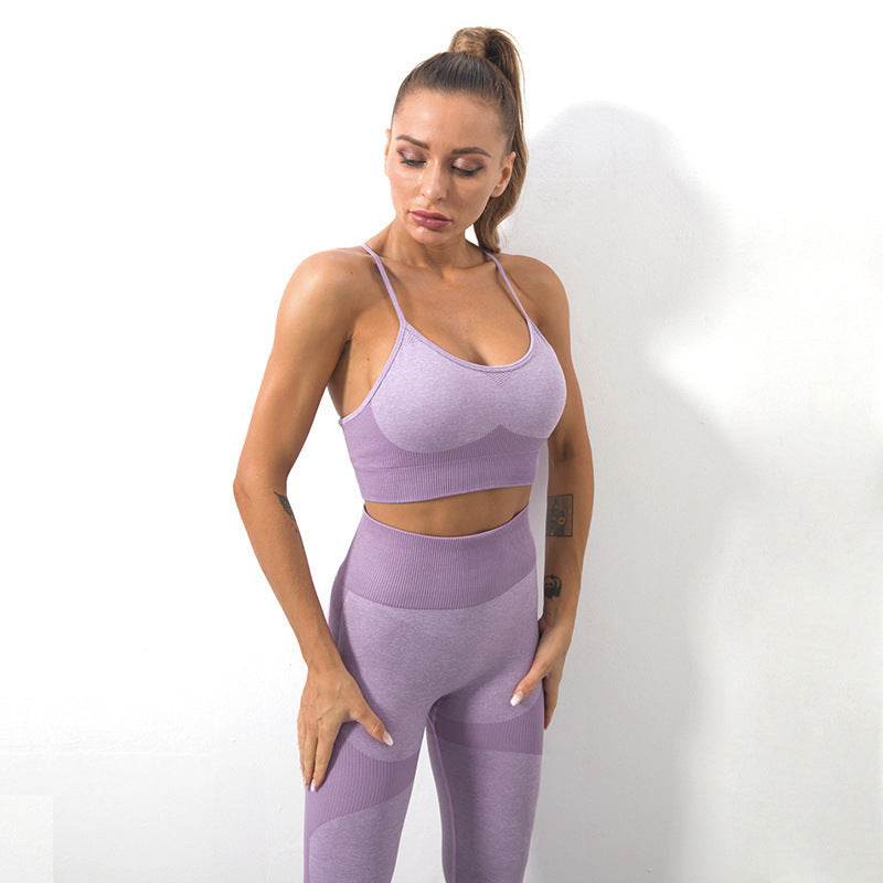 Sports Sling Bra High Elastic Tight Fitness Pants Suit Women - MYLUXURY LANE ENTERPRISE