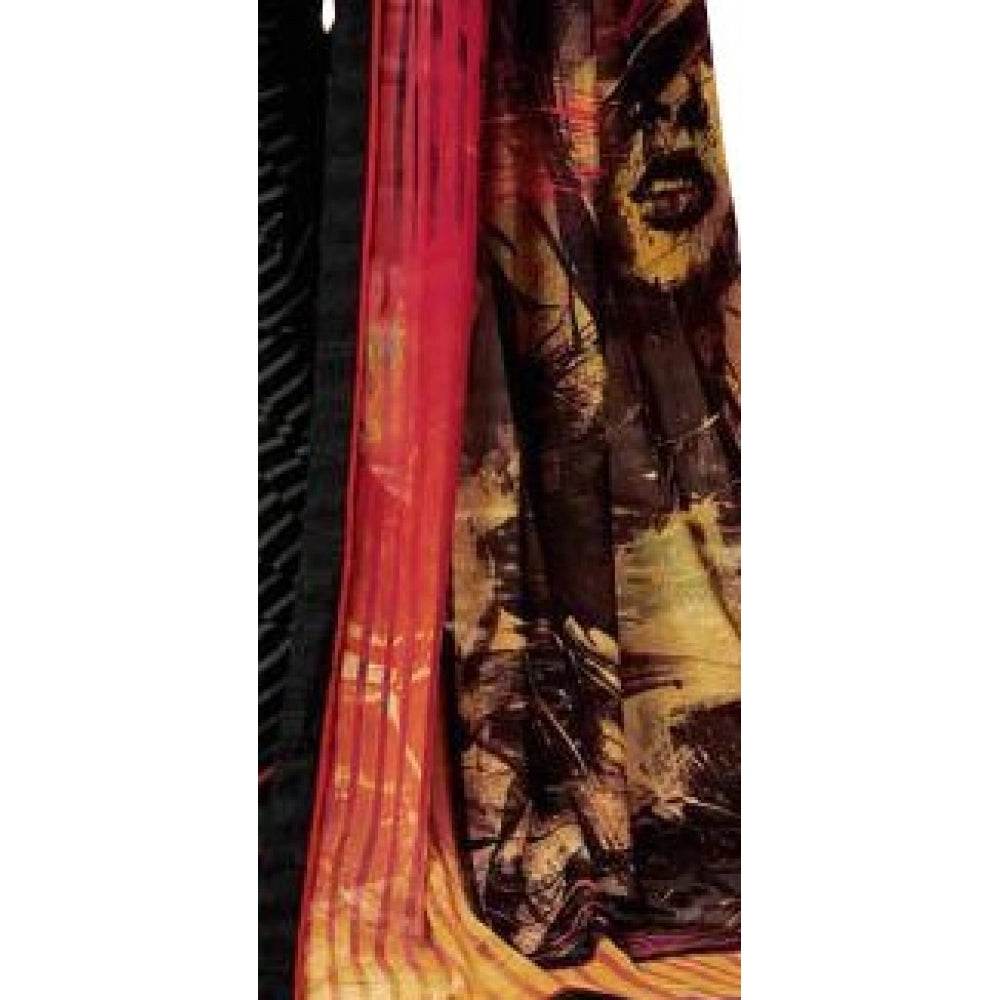Generic Womens Georgette Digital Printed Saree (Multi, 6.25 Mtr) - MYLUXURY LANE ENTERPRISE