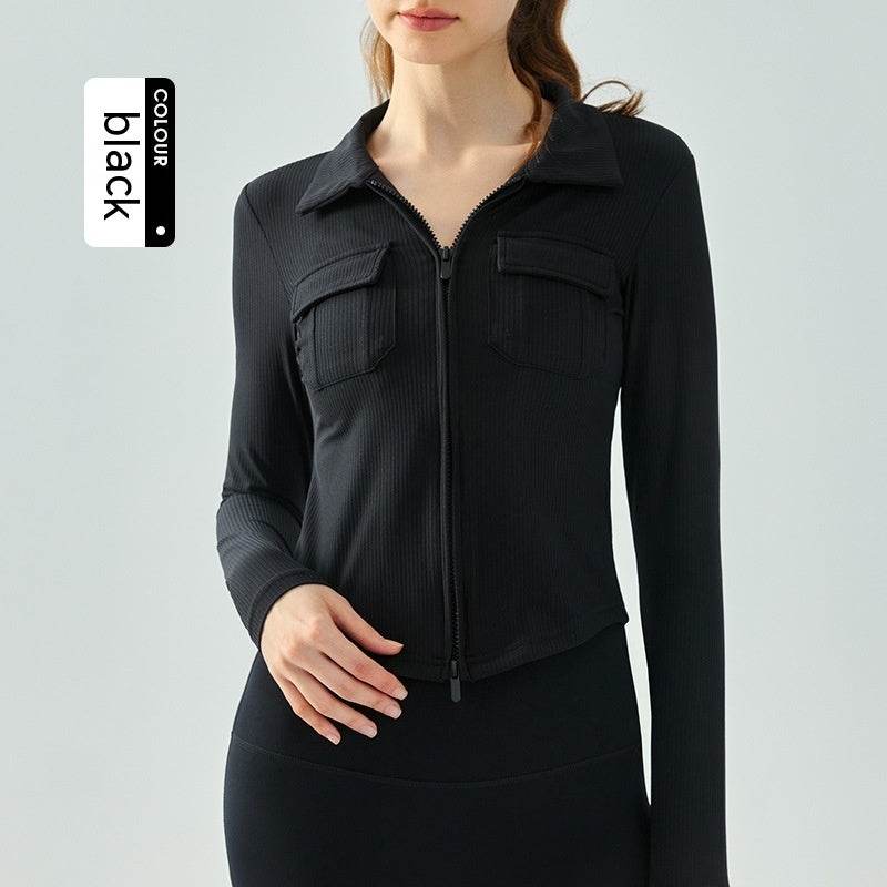 Women's Fashion Simple Lapel Workwear Yoga Jacket - MYLUXURY LANE ENTERPRISE