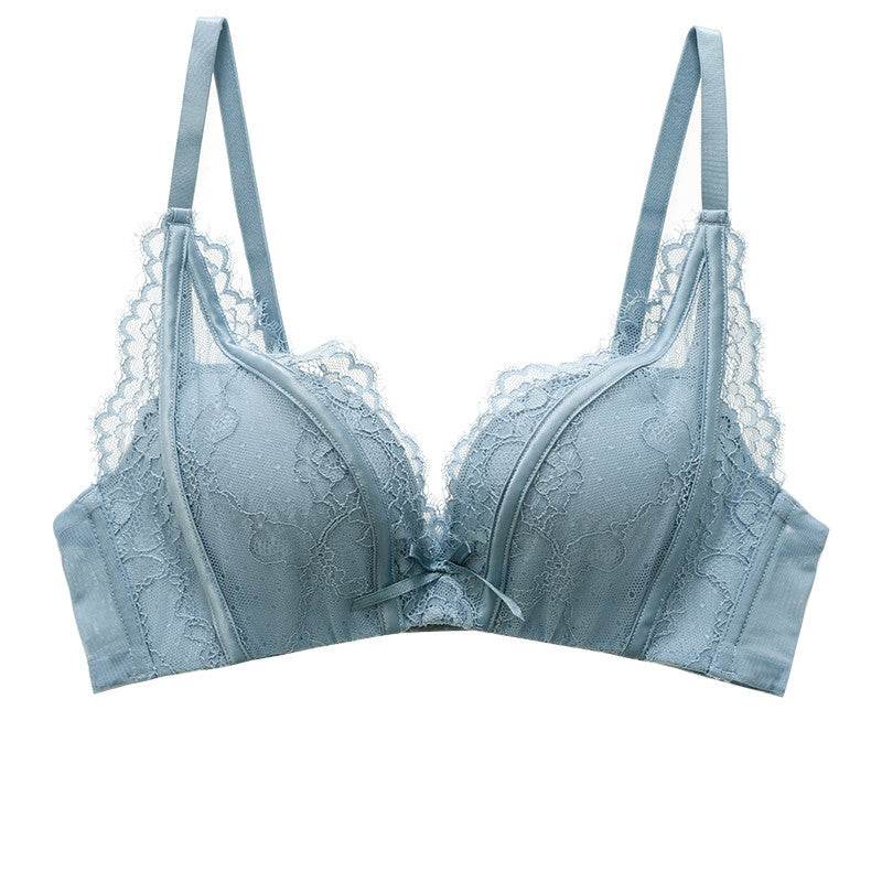 Lace small chest gathered underwear bra - MYLUXURY LANE ENTERPRISE