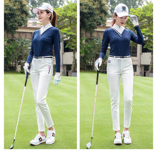 Golf Women's Long-sleeved T-shirt Stand-up Collar Sunscreen Korean Version Of Slim Sports - MYLUXURY LANE ENTERPRISE