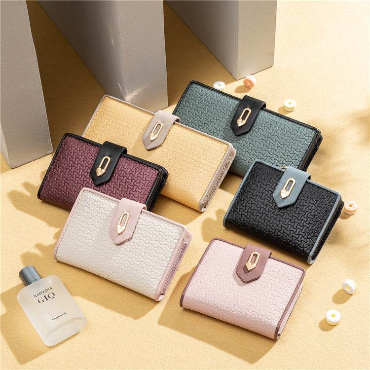 Women's Fashion Zipper Buckle Clash Color Money Clip - MYLUXURY LANE ENTERPRISE