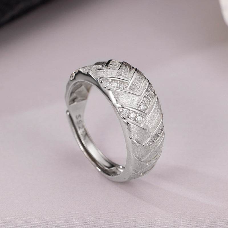 High-grade Light Luxury Woven Brushed Ring Women's 925 Sterling Silver Adjustable - MYLUXURY LANE ENTERPRISE