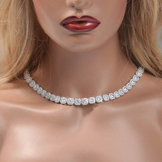 9mm Square Rock Sugar Zircon Necklace - MYLUXURY LANE ENTERPRISE