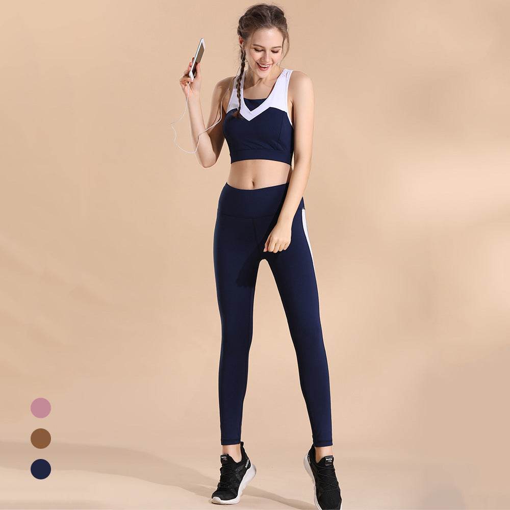Women's stitching sports bra set - MYLUXURY LANE ENTERPRISE