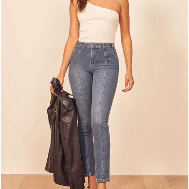 Stitching slimming ladies jeans - MYLUXURY LANE ENTERPRISE