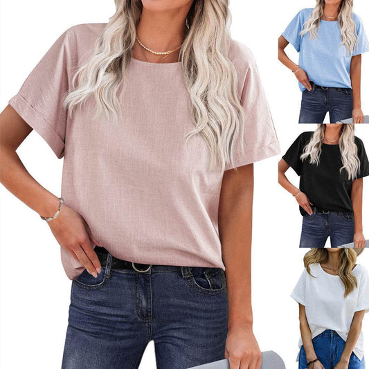 Women's Shirt Short-sleeved Cotton And Linen Top - MYLUXURY LANE ENTERPRISE