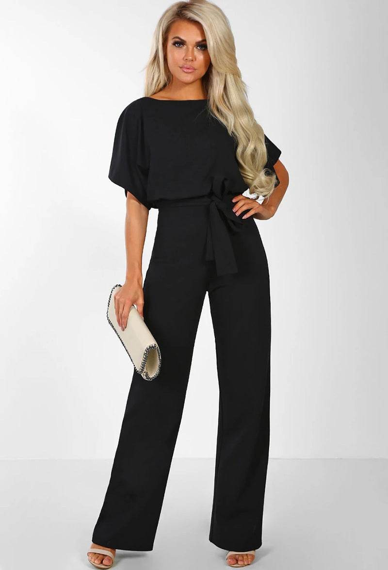 7-color Fashion Lace-up Button Short-sleeved Women's Jumpsuit - MYLUXURY LANE ENTERPRISE