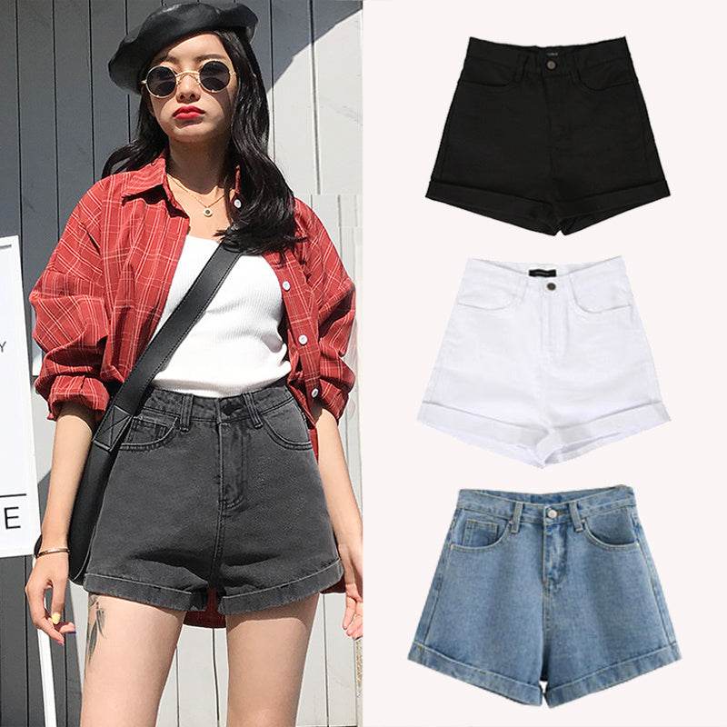 High Waisted Smoked Gray Denim Shorts For Women - MYLUXURY LANE ENTERPRISE