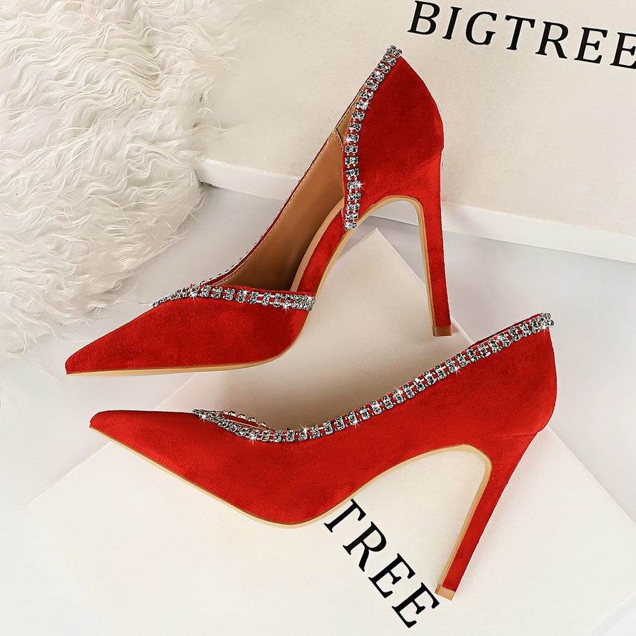 Suede hollow high heels - MYLUXURY LANE ENTERPRISE