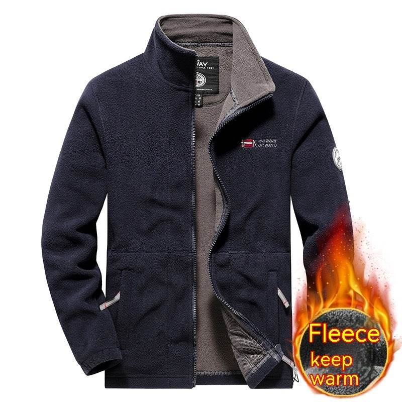 Men's Fashion Double Polar Warm Stand Collar Fleece Jacket - MYLUXURY LANE ENTERPRISE