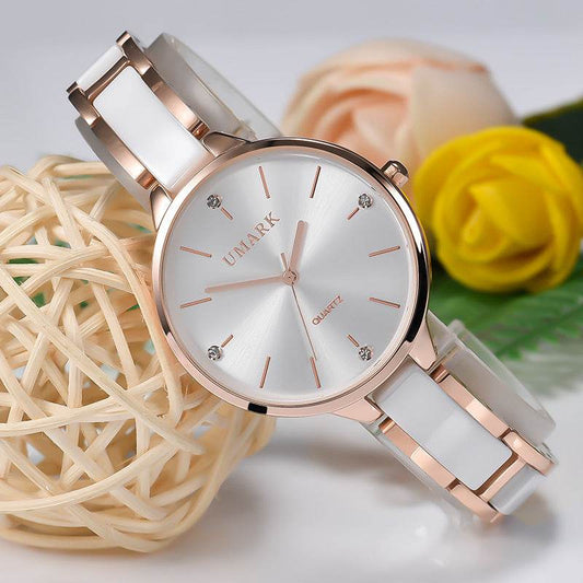 Ladies Ceramic Diamonds Waterproof Quartz Watch - MYLUXURY LANE ENTERPRISE