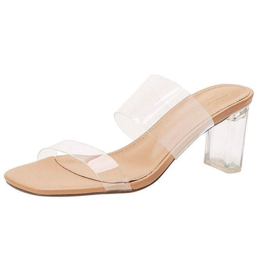 Sheepskin Transparent High Heels Women Sandals Summer - MYLUXURY LANE ENTERPRISE