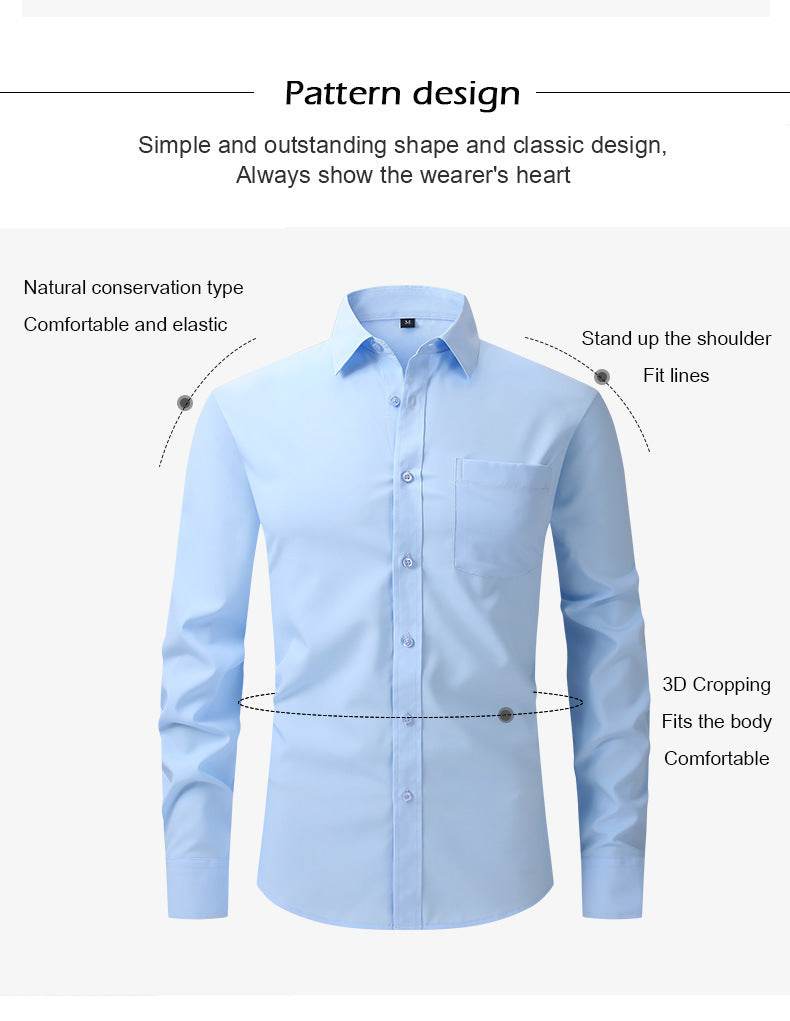 Men's Business Casual Long Sleeve Shirt - MYLUXURY LANE ENTERPRISE