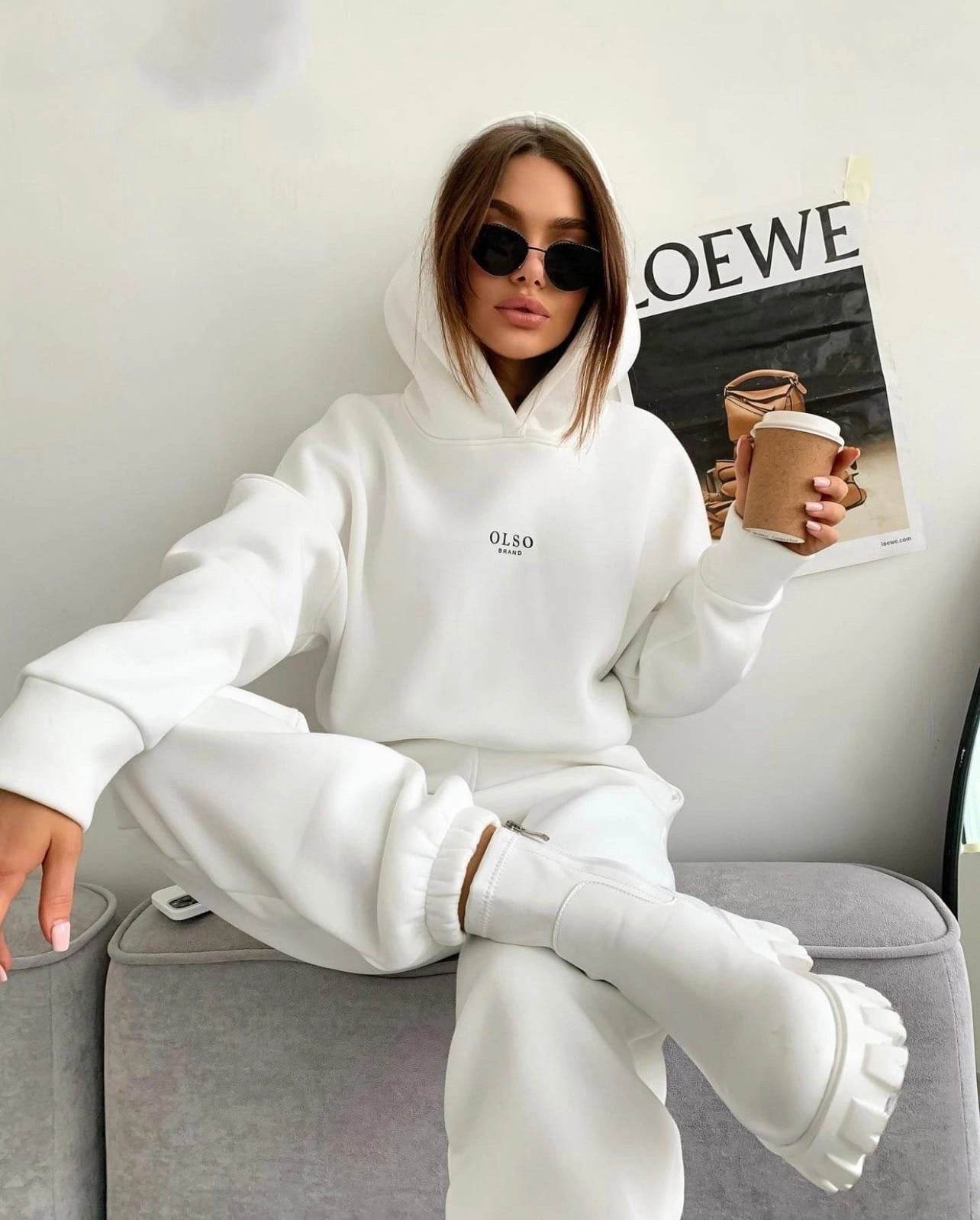 Women's Knitted Fleece Casual Suit Two-piece Set - MYLUXURY LANE ENTERPRISE
