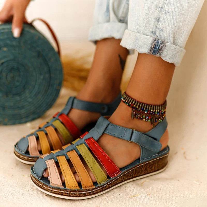 European And American Ladies Summer Round Toe Flat Bottom Viscose Shoes Sandals - MYLUXURY LANE ENTERPRISE