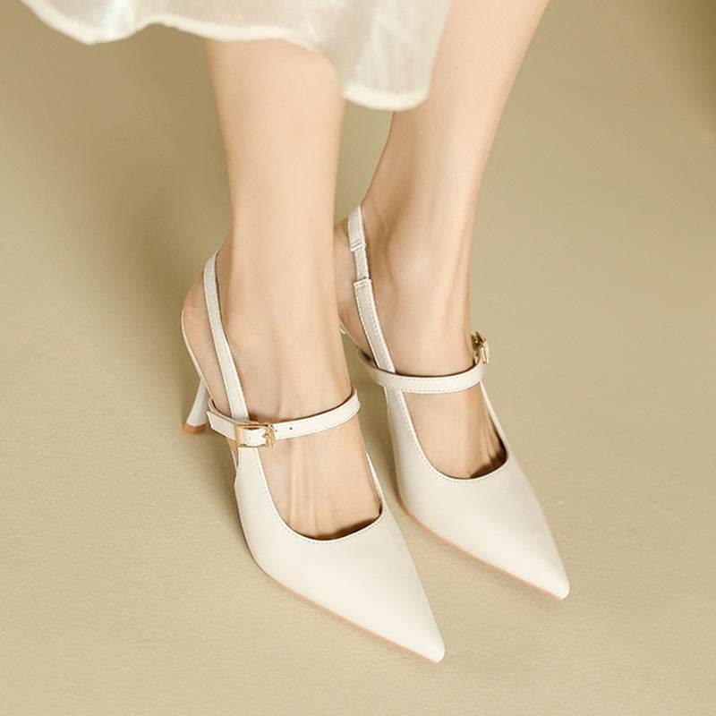 French Style Temperament Hollow High Heels Sandals Shallow Mouth Pointed Toe - MYLUXURY LANE ENTERPRISE