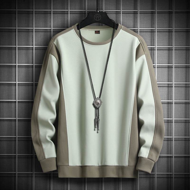 Rib Stitching Crew Neck Pullover Sweatshirt - MYLUXURY LANE ENTERPRISE