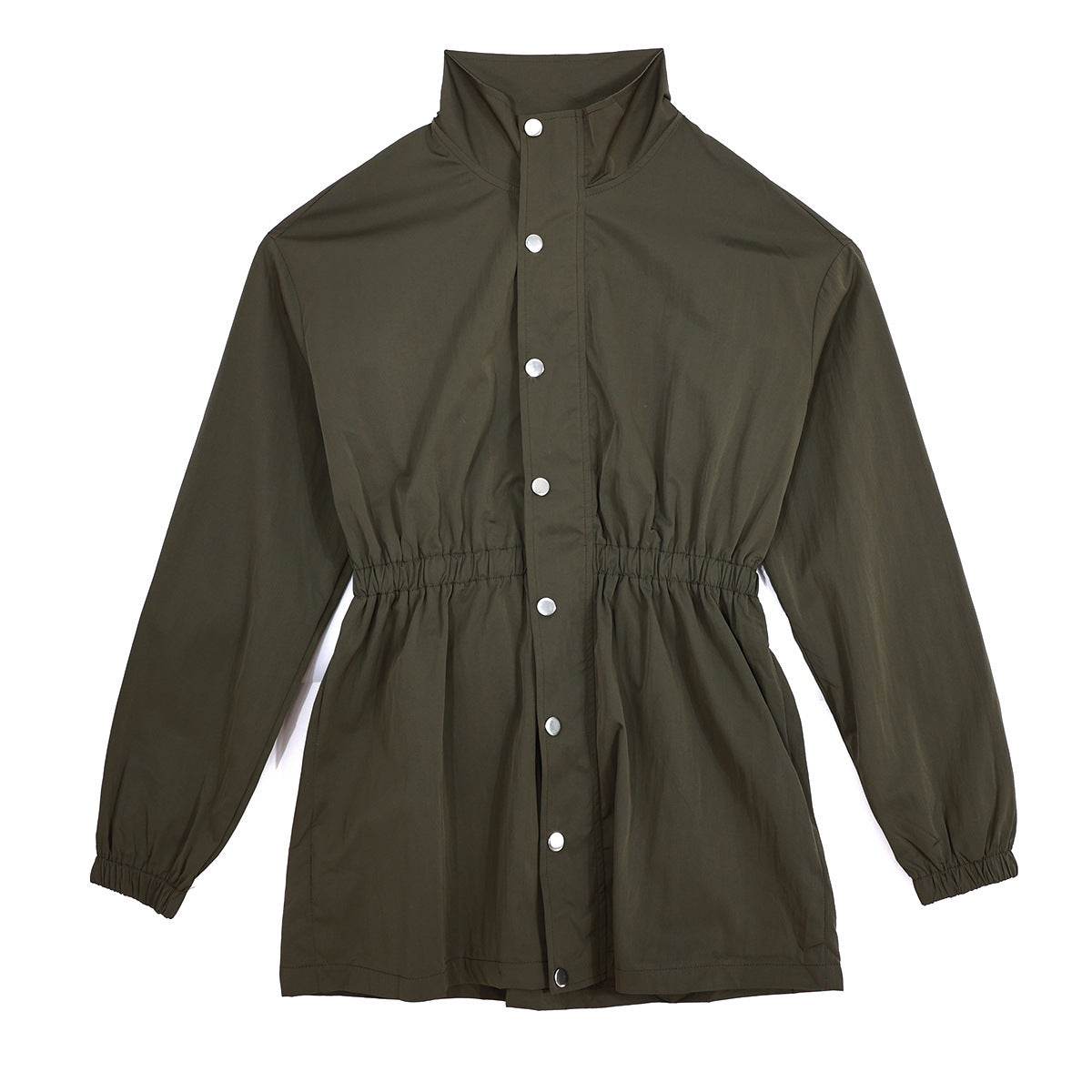 Women's Zippered Casual Mid Length Waist Windproof Jacket - MYLUXURY LANE ENTERPRISE