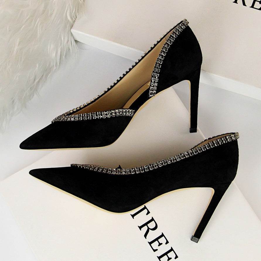 Suede hollow high heels - MYLUXURY LANE ENTERPRISE